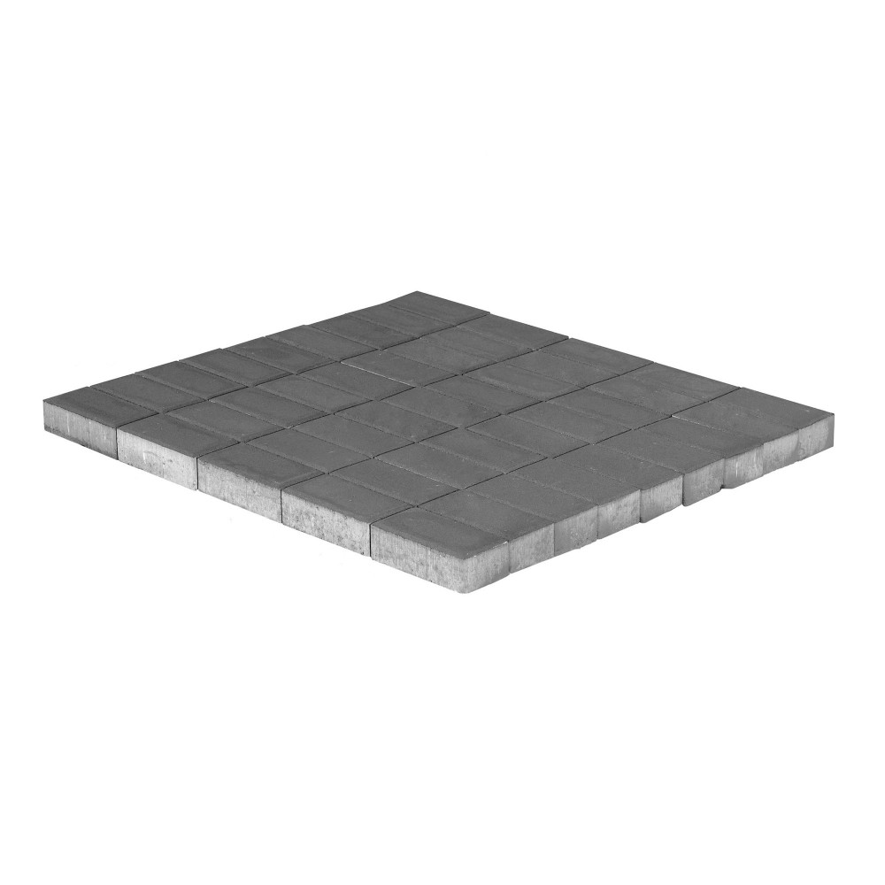 Тротуарная плитка Прямоугольник, Серый, H=80 мм, двухслойная